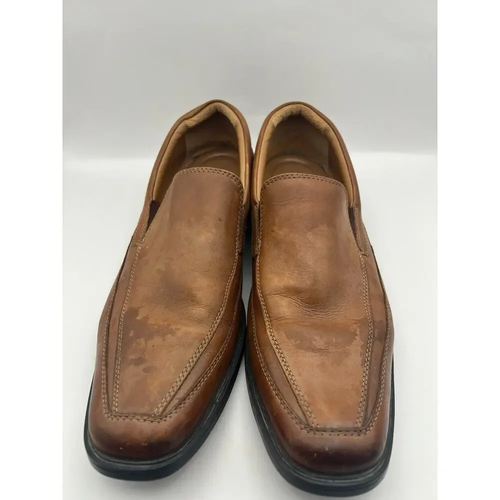 Clarks Tilden Free Brown Leather Loafers Men Size 11.5